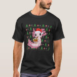 Kawaii Axolotl Eating Ramen Santa Hat Ugly Christm T Shirt<br><div class="desc">Kawaii Axolotl Eating Ramen Santa Hat Ugly jul Funny</div>