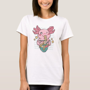 Kawaii Axolotl eats Ramen T Shirt
