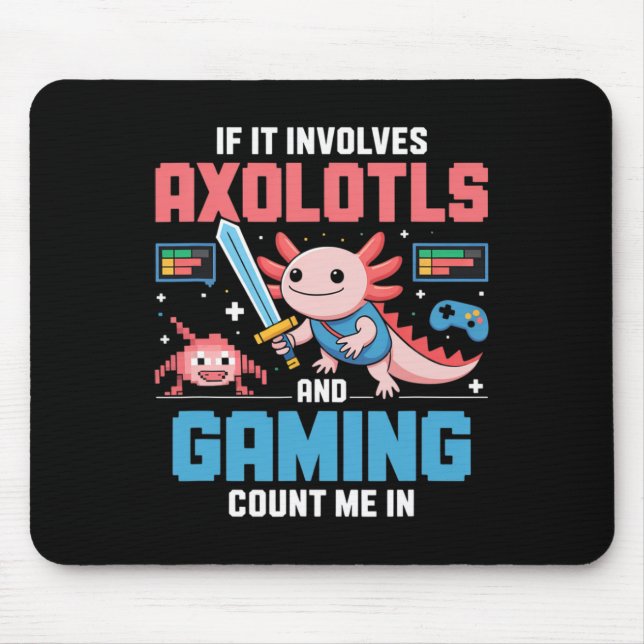 Kawaii Axolotl Gamer Shirt For Boys Girls Anime  Musmatta (Framsidan)