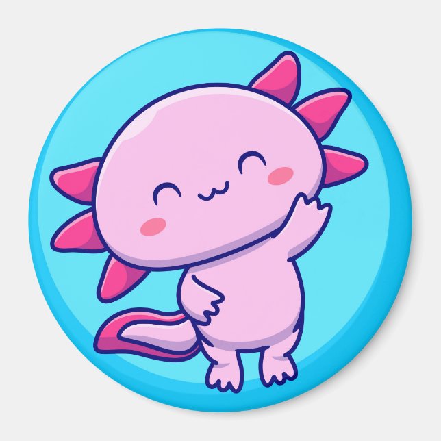 Kawaii Axolotl Magnet (Framsidan)