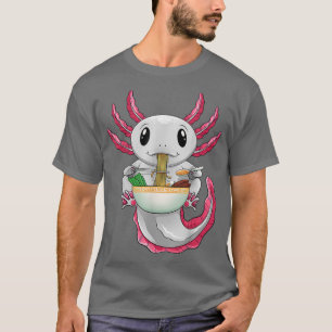 Kawaii Axolotl Otaku Japansk Anime Ramen Noodles T Shirt