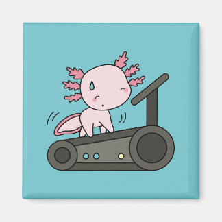 Kawaii Axolotl på Treadmill Magnet
