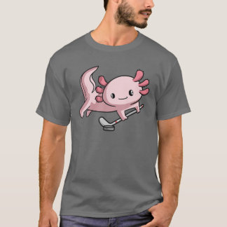 Kawaii Axolotl Pun Funny Hockey Player T Shirt