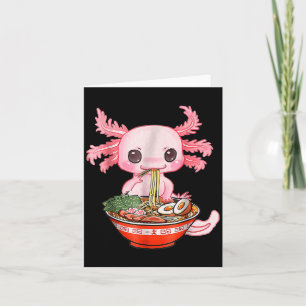 Kawaii Axolotl Ramen Food Japansk Funny Graphic A Kort