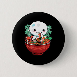 Kawaii Axolotl Ramen Japanska Anime Älskare Tonåri Knapp