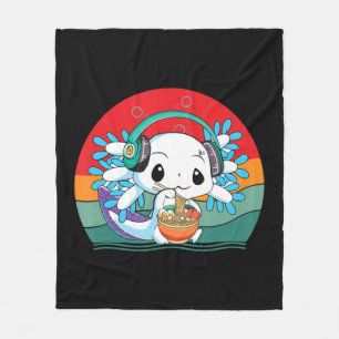 Kawaii Axolotl Ramen Noddles Retro Vintage Anime J Fleecefilt