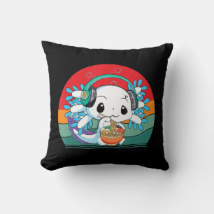 Kawaii Axolotl Ramen Noddles Retro Vintage Anime J Kudde