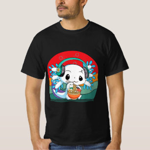 Kawaii Axolotl Ramen Noddles Retro Vintage Anime J T Shirt