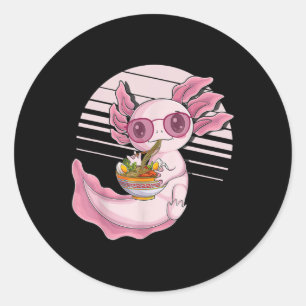 Kawaii Axolotl Ramen Noodles Japans Food Anime G Runt Klistermärke