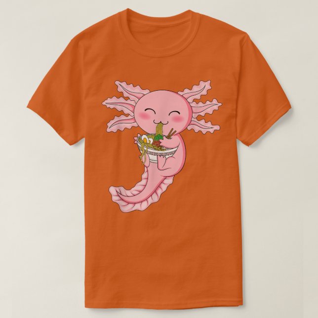 Kawaii Axolotl Ramen Noodles Japansk Anime Axolot T Shirt (Design framsida)