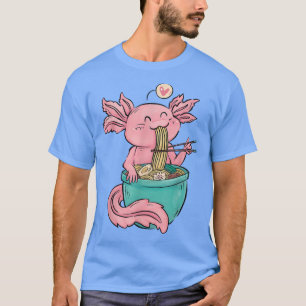 Kawaii Axolotl Ramen Noodles Japansk Anime Otaku T Shirt