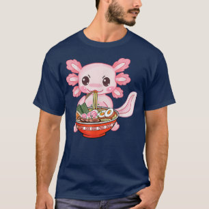 Kawaii Axolotl Ramen Noodles Japansk Anime Otaku T Shirt