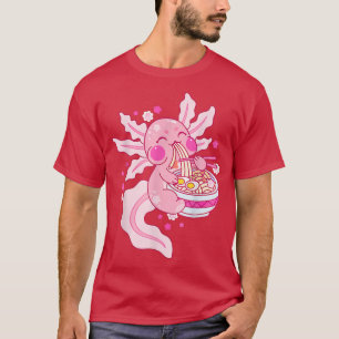 Kawaii Axolotl Ramen Noodles Japansk Anime Otaku T Shirt