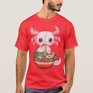 Kawaii Axolotl Ramen Noodles Japansk Anime Otaku T Shirt