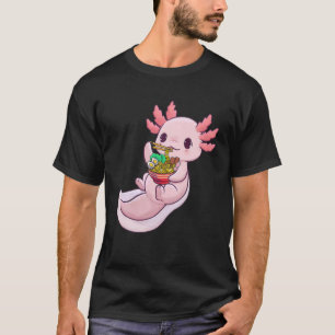 Kawaii Axolotl Ramen Noodles Japansk Anime Otaku T Shirt