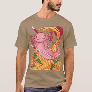 Kawaii Axolotl Salamander Eating Japansk Ramen Fo T Shirt