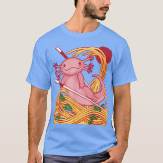 Kawaii Axolotl Salamander Eating Japansk Ramen Fo T Shirt
