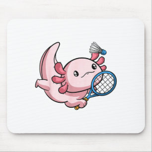 Kawaii Axolotl Skämt Rolig Badmintonspelare Musmatta