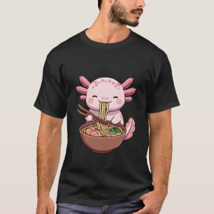 Kawaii Axolotl som äter Ramen T Shirt