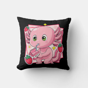 Kawaii Axolotl Strawberry Mjölk Japans anime Gift Kudde