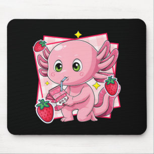 Kawaii Axolotl Strawberry Mjölk Japans anime Gift Musmatta