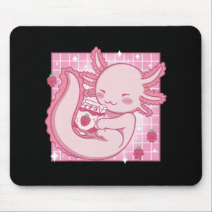 Kawaii Axolotl Strawberry Mjölk Shake Carton Japan Musmatta
