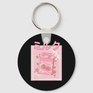 Kawaii Axolotl Strawberry Mjölk Shake Carton Japan Nyckelring