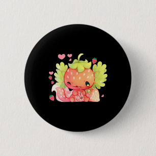 Kawaii Axolotl Strawberry Mjölk Shake Japansk amni Knapp
