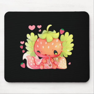 Kawaii Axolotl Strawberry Mjölk Shake Japansk amni Musmatta