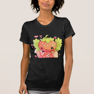 Kawaii Axolotl Strawberry Mjölk Shake Japansk amni T Shirt