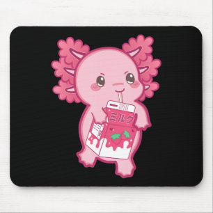 Kawaii Axolotl Strawberry Mjölk Tonåring Girl Kids Musmatta
