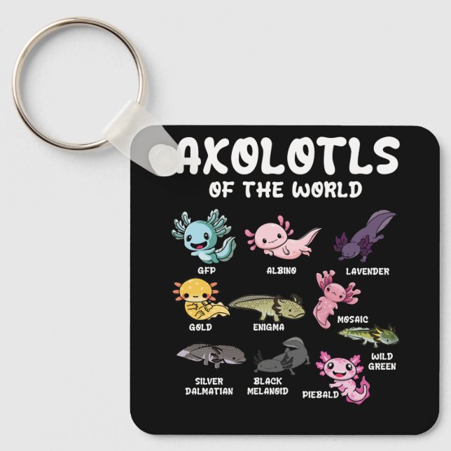 Kawaii Axolotls Älskare Oc Nyckelring (Framsida)
