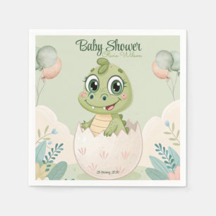 Kawaii Baby Alligator Hatching Eggs Watercolor Pappersservett