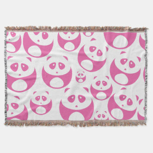 Kawaii Baby Rosa och White Panda Mönster Filt