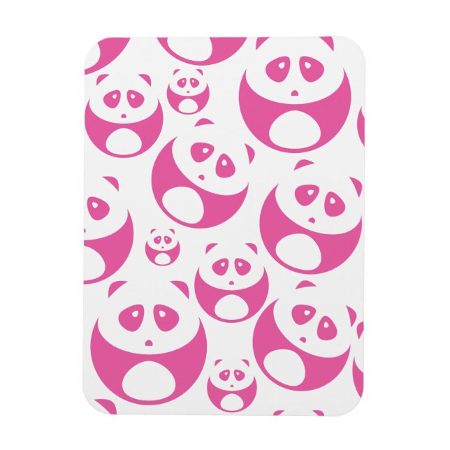 Kawaii Baby Rosa och White Panda Mönster Magnet (Vertikal)