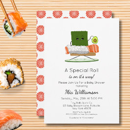 Kawaii Baby Shower: Sushi and Salmon Roll Theme Inbjudningar