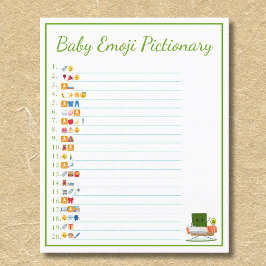 Kawaii Baby Shower: Sushi Baby Emoji Pictionary Flygblad