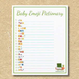 Kawaii Baby Shower: Sushi Baby Emoji Pictionary Flygblad