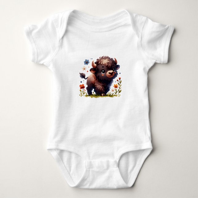 Kawaii Babybuffelkonst T Shirt (Framsida)