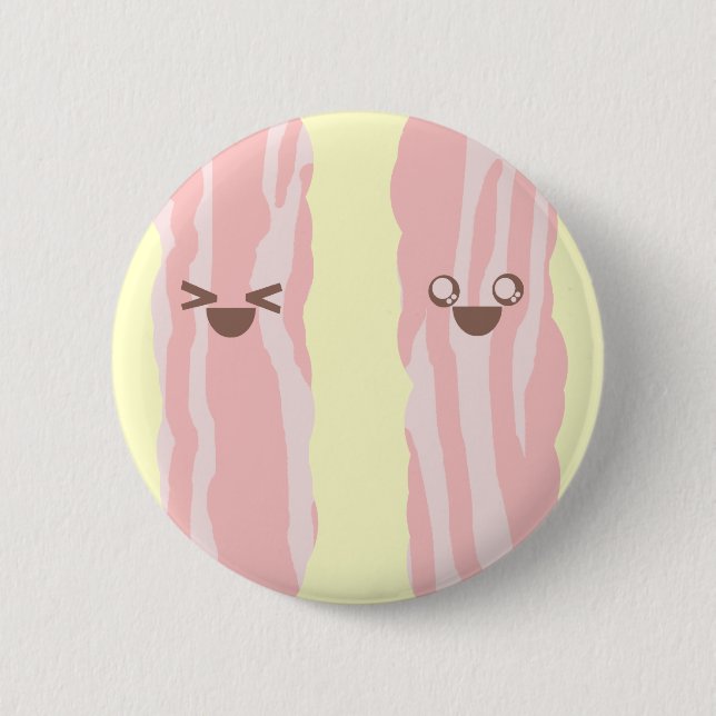 kawaii bacon så lycklig frukost knapp (Framsida)