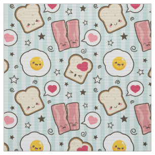 Kawaii bacon & stekt ägg Deconstructed smörgås Tyg
