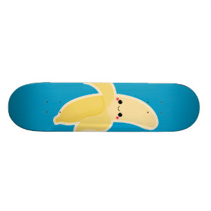 Kawaii banan på blått old school skateboard bräda 21,6 cm