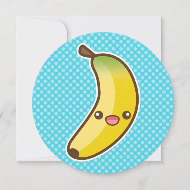 Kawaii Banana Födelsedagsfest Inbjudningar (Framsida)