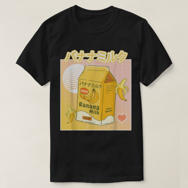 Kawaii Banana Milk Japanese Aesthetic Design T Shirt (Design framsida)