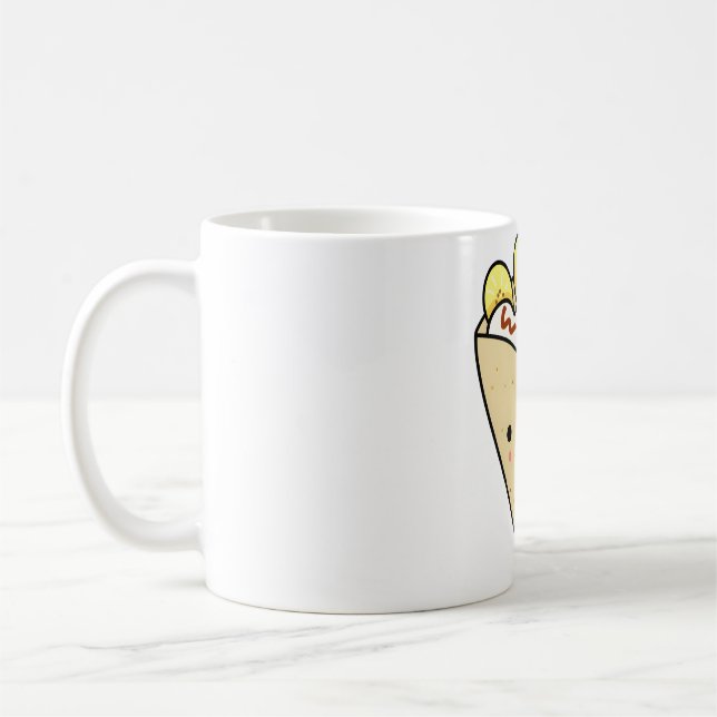 Kawaii Bananer och Kräm Crêpe Kaffemugg (Vänster)