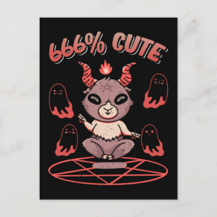 Kawaii Baphomet Occult Djävulen Goat Vykort