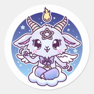 Kawaii Baphomet Runt Klistermärke