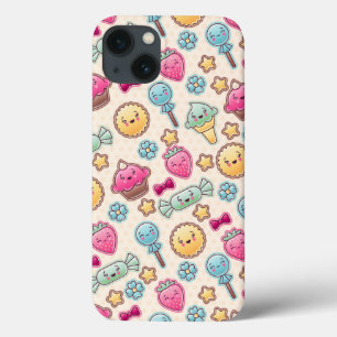 Kawaii barnmönster med gulliga klotter