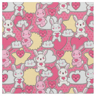 Kawaii barnmönster med gulliga klotter 2 tyg