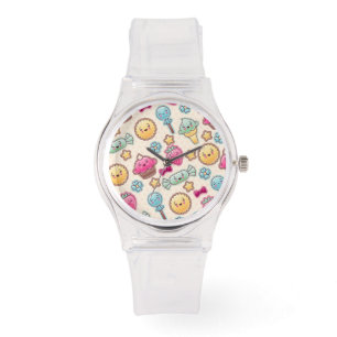 Kawaii barnmönster med gulliga klotter armbandsur